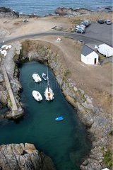 Saint Gildas harbour in a rocky cove Morbihan France