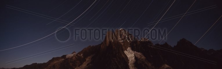 The Aiguille Vert the night with a long exposure time