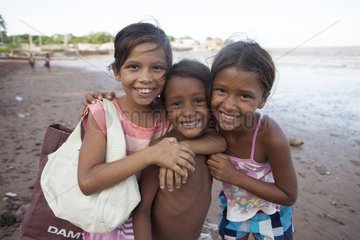 Children on the banks of the Amazon - Brazil Amapa