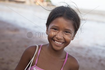 Portrait of girl on the banks of the Amazon - Brazil Amapa