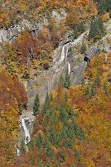 Salvadon waterfall in autumn - Sixt Passy Alpes France