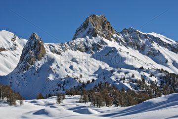 Pointe de La Selle in winter - Queyras Alps France