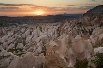 Sunset on eroded formations Turkey