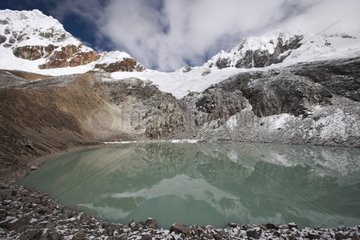 Summit Chopicalqui from refuge Peru Andes Peru