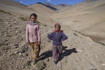 Girls in the mountains - Himalayan highlands Ladakh India