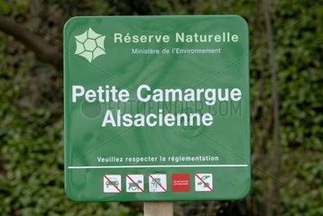 Panel of Natural Reserve on a road Alsace France