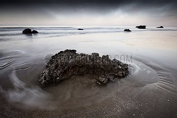 Rocks of the Black Cows on the beach - Normandy France