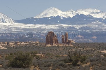 La Sal Mountains in Arches National Park USA