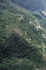 Aerial view of Souihol Volcano in Meyras Ardèche France