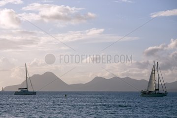 Hills of la 'Femme Couchée' at Sainte-Anne Martinique Island
