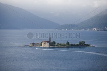Church on an island in the Bay of Kotor Montenegro