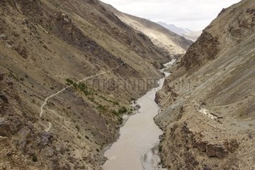 Mule path along the river Lingti Zanskar India