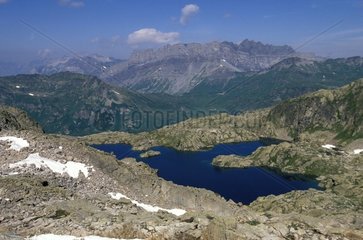 Sight on the Lac Cornu in the Aiguilles Rouges massif