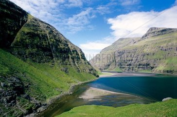 Fjord in the island of Streym Faroe Islands