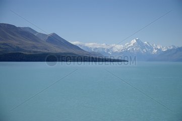 Mount Cook vom See Tekapo Southern Alps Neuseeland aus dem Lake Tekapo bezeichnet