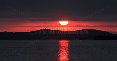 Sunset on the Ionian Sea to Igoumenitsa Greece