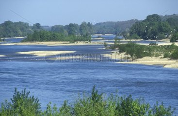 Sand banks on the wild Loire river in the Centre France
