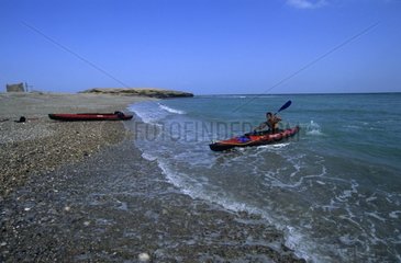 Kajak des Meeres an der Küste Omanaise Sultanat Oman