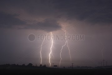Summer thunderstorm in the night Germany