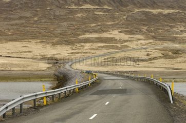Road Grundarfjordur Snaefellsnes Peninsula in Iceland