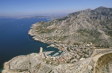 Vue aérienne des calanques de Marseille Provence
