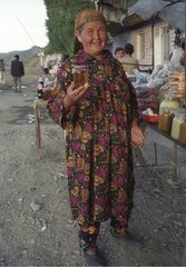Honigverkäufer auf der Straße von Samarkand Centralasien