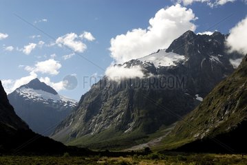 Mountains in the Fiordland National Park New Zealand
