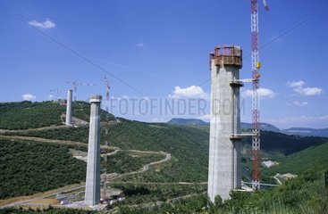 Bau des Millau France Viadukts