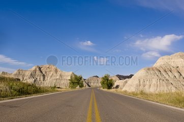 Road in the Badlands NP South Dakota USA