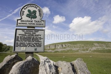 Sign of the Malham Tarn Natural Reserve England