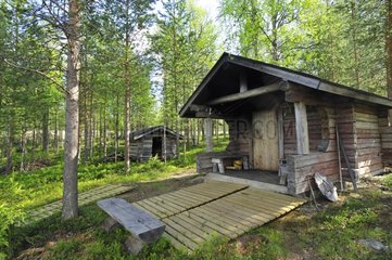 Sauna in the taiga Reserve Martinselkonen Finland