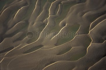 Luftaufsicht von Sandbänken in Baie de Somme Picardie Frankreich