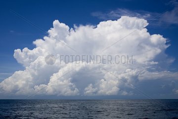 Clouds and sky of thunderstorm on the Caribbean Sea Mexico
