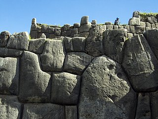 Ruins of the Inca fortress of Sacsayhuaman Cusco Peru