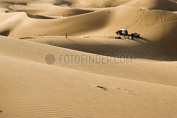 Camp in Rub-al-Khali dunes United Arab Emirates