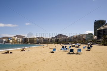 Urban beach of las Palmas Gran Canaria Canary Islands