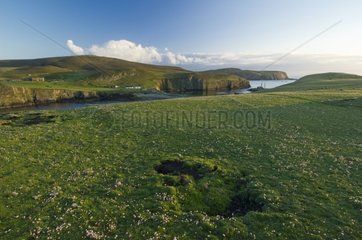 Landscape of Fair isle Shetland Scotland