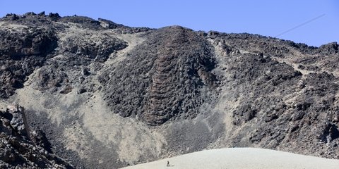 Wanderer auf dem Vulkan El Teide Teneriffa Canary