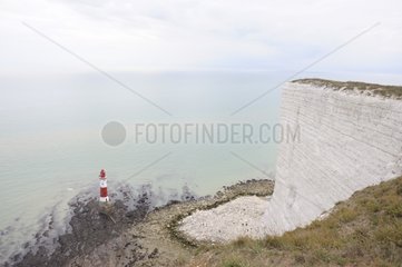Lighthouse and limestone cliffs Beachy Head UK