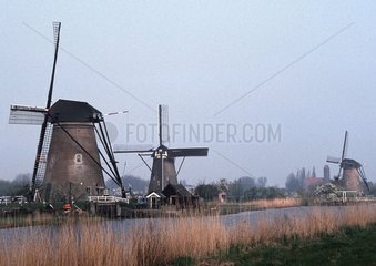 Moulin de polder Kinderdijk en Hollande méridionale Pays-Bas