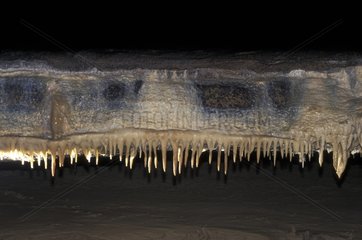Formation of stalactites Jura France