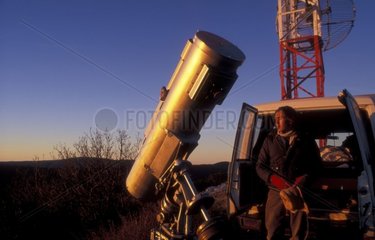 Astronomer at the end of the observation night Eagle Peak