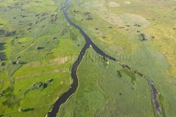 Air shot of the Narew river Poland