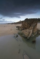 Locquirec beach at low tide Finistère France