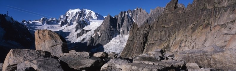 Granitic rock of the massif of the Mont Blanc Haute-Savoie