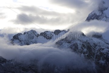 Mont Chopicalqui from Peru refuge Andes Peru