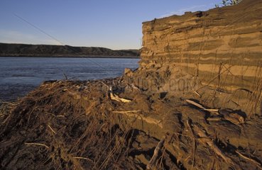 Erosion Mackenzie riverbank Canada