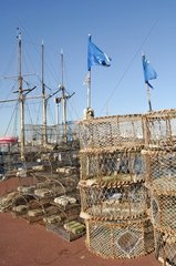 Bow net for lobster fishing in St Vaast la Hougue port