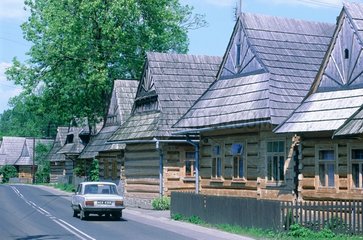 Wooden houses in the village of Chocholow Poland