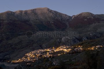 Vilage of Barrea in the evening Abruzzes National Park